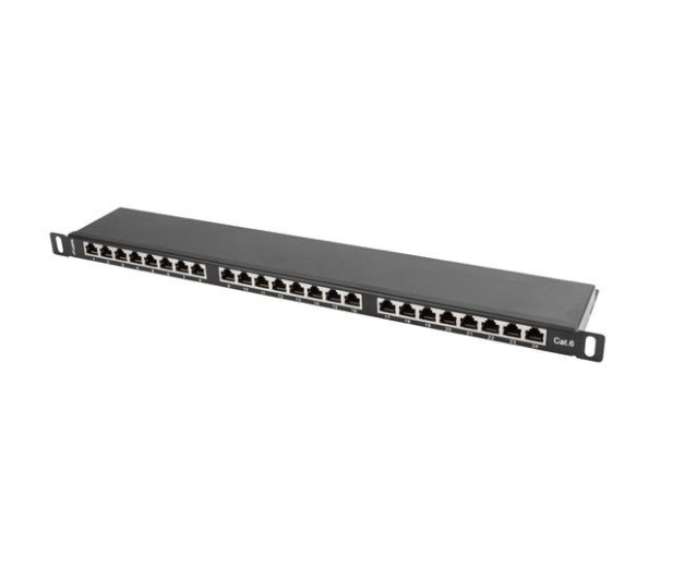 LANBERG Patch Panel 24 Port 0.5U Kat.6 czarny ekranowany PPS6-0024-B - 457367 - zdjęcie 4